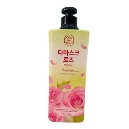 on:the body blooming damask rose body wash